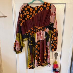 Zara satin floral dress